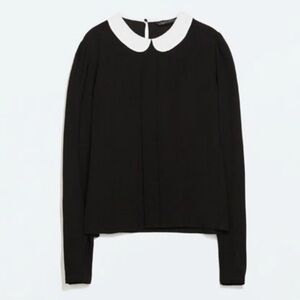 Zara Black and White Blouse
